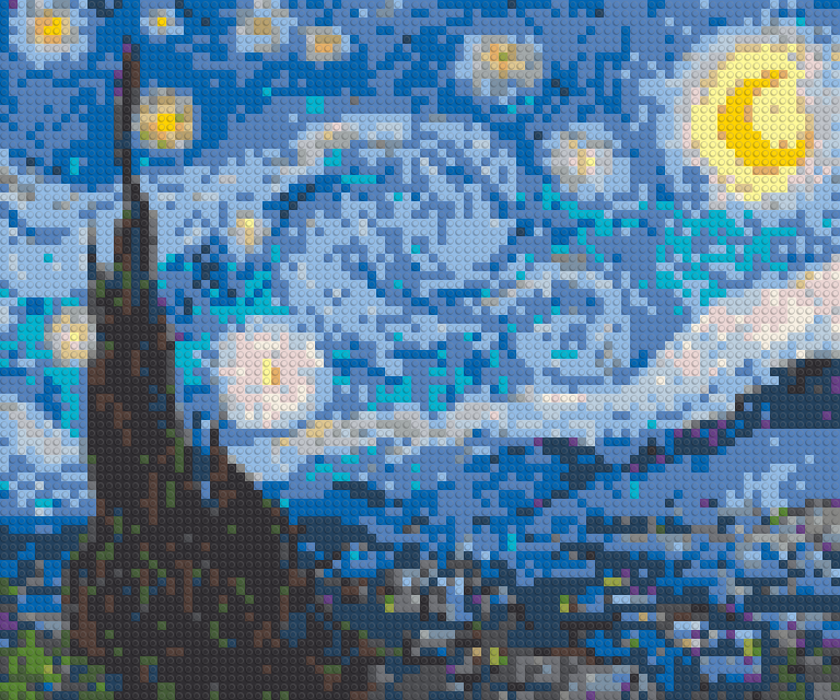 La Nuit étoilée - Vincent van Gogh en mosaïque de briques