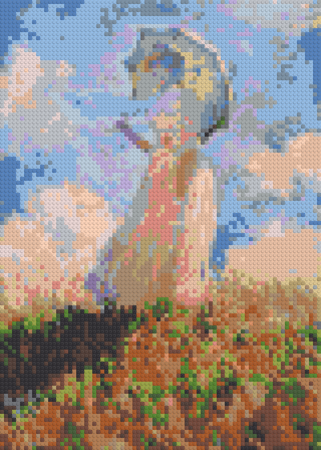 La Femme à l'ombrelle - Claude Monet en mosaïque de briques